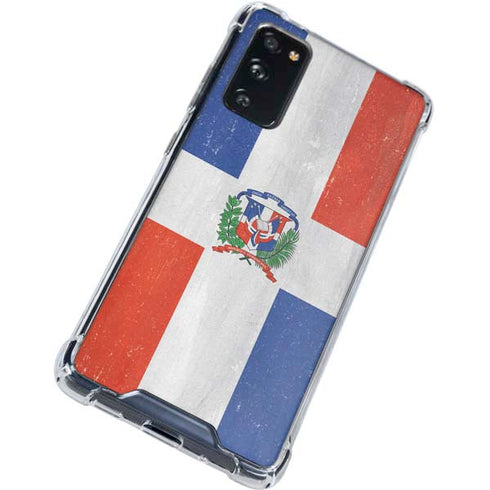 Dominican Republic Flag Distressed Galaxy S20 FE Clear Case